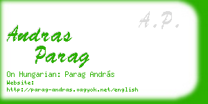 andras parag business card